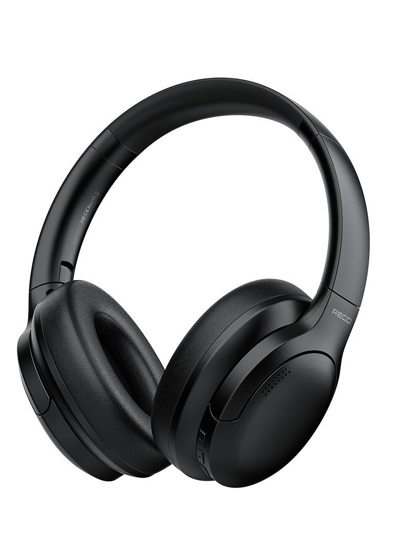 Wireless On-Ear Headphones Active Noise Cancelling Pure Bass Bluetooth USB Type-C Fast Charge PS-REP-W59 - Black