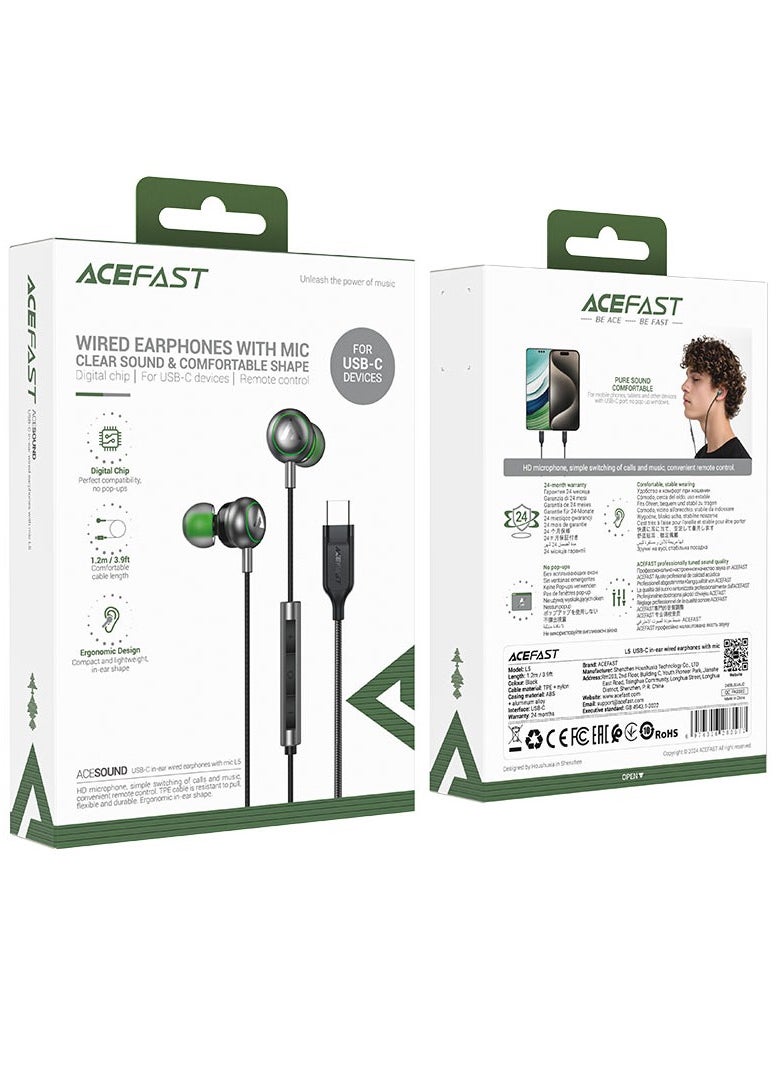 ACEFAST L5 wired earphones with mic.