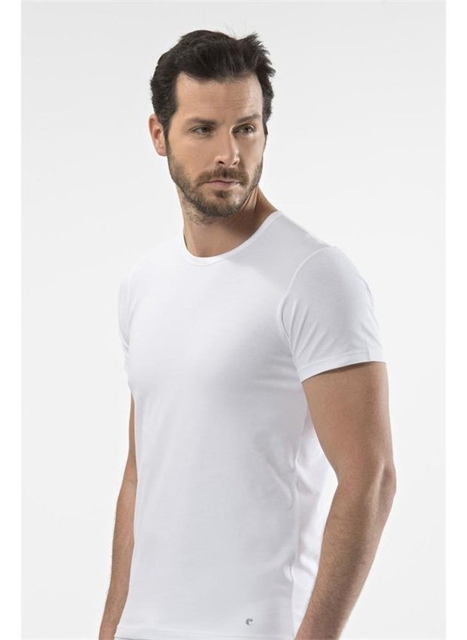 1305 O Neck Short Sleeved Men's T-Shirt - White