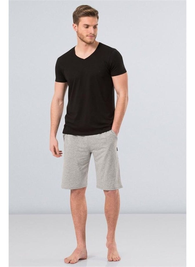 2170 Modal V-Neck Men's T-Shirt - Black