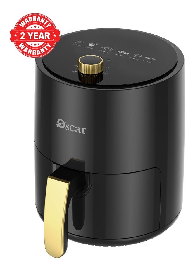 OSCAR | Hand Control Air Fryer | Model: OAF3LMCB | Foods with Less Oil | Rapid Air Recycling Technology | Even Cooking | Easy-to-Use Controls | Compact Design 3 Liters Capacity