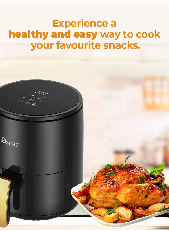 OSCAR | DTB Touch Fryer | Model: OAF3LDTB | Foods with Less Oil | Rapid Air Recycling Technology | Easy-to-Use Digital Touch Controls | Compact Design | 3 Liters Capacity