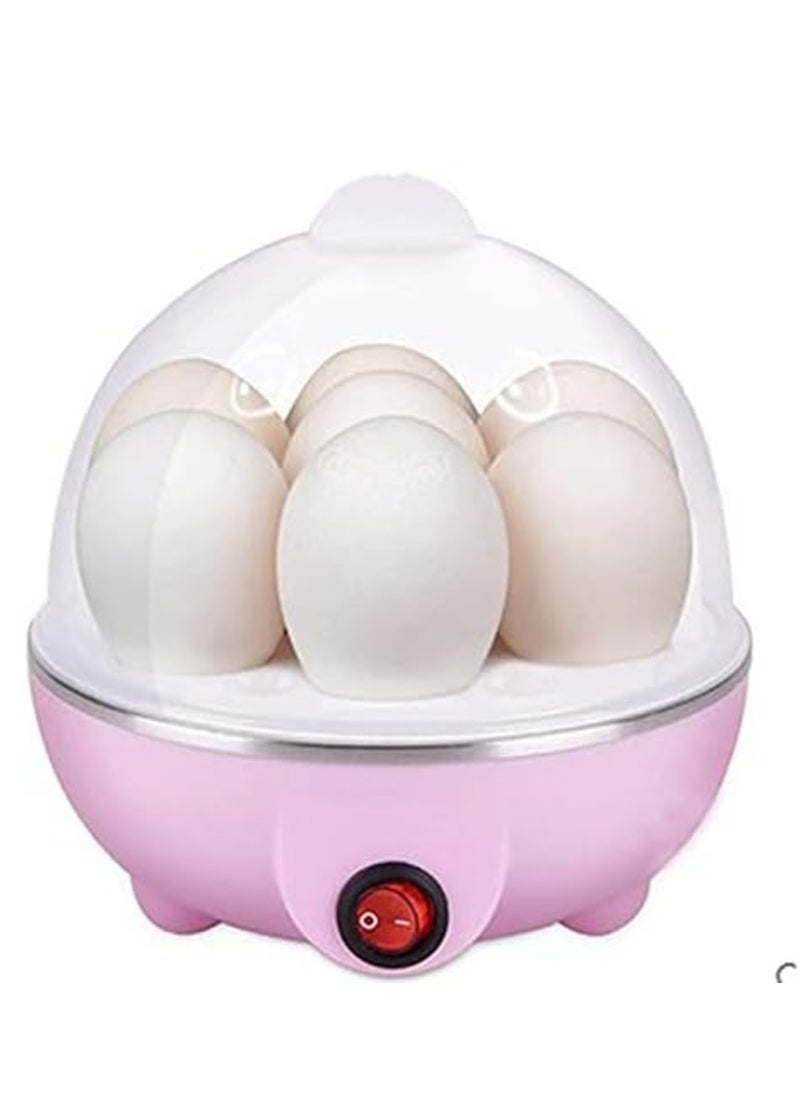 Electric Egg Cooker, Omelet, Scrambled, Soft, Medium, Hard-Boiled Boiler Cooker with Auto Shut-Off and Buzzer. White/PINK