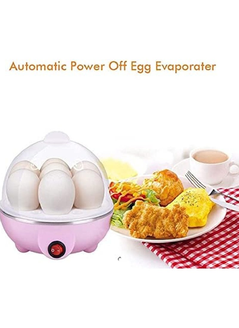 Electric Egg Cooker, Omelet, Scrambled, Soft, Medium, Hard-Boiled Boiler Cooker with Auto Shut-Off and Buzzer. White/PINK