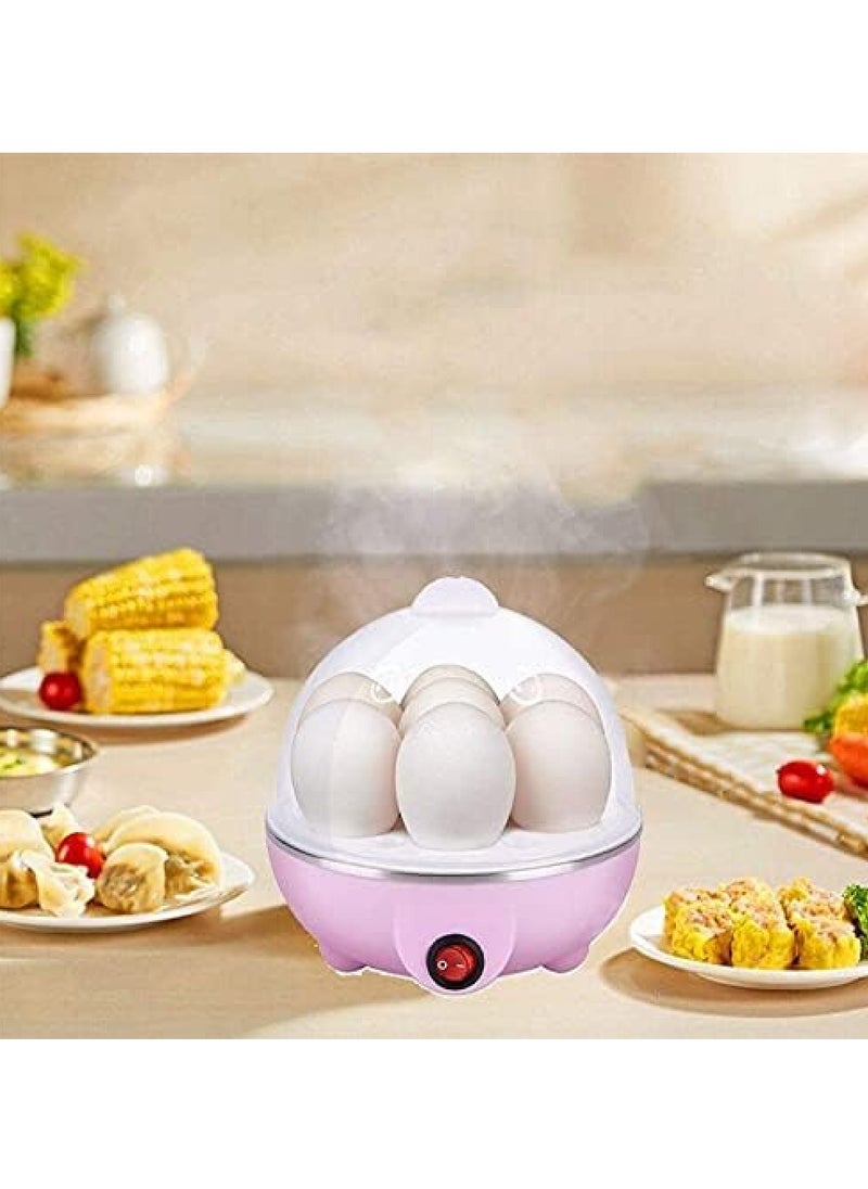 Electric Egg Cooker, Omelet, Scrambled, Soft, Medium, Hard-Boiled Boiler Cooker with Auto Shut-Off and Buzzer. White/PINK