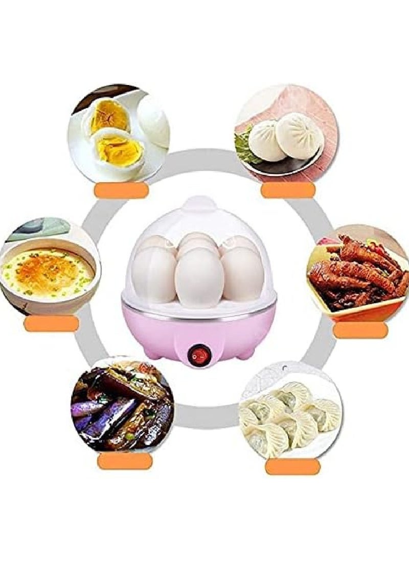 Electric Egg Cooker, Omelet, Scrambled, Soft, Medium, Hard-Boiled Boiler Cooker with Auto Shut-Off and Buzzer. White/PINK