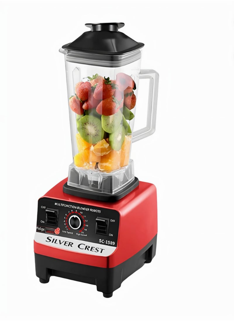 SILVER CREST SC-1589 Heavy Duty Multifunctional Blender - 4500W, 2.5L Capacity - Black & Red