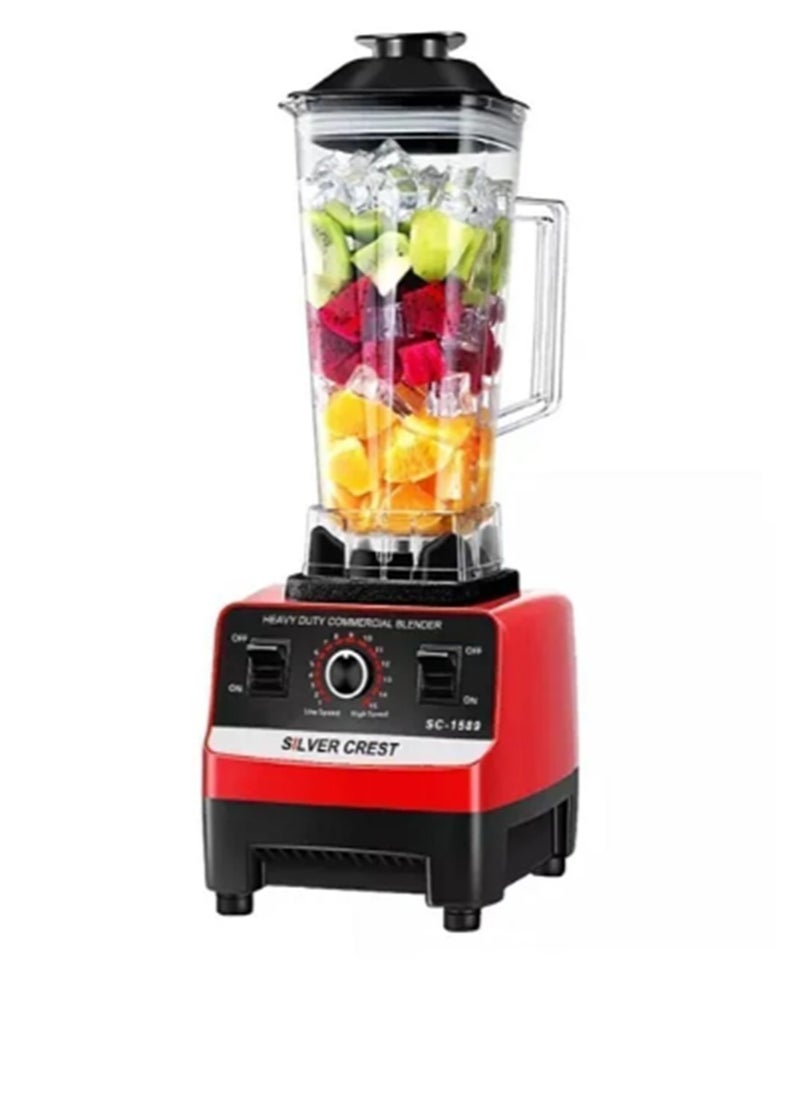 SILVER CREST SC-1589 Heavy Duty Multifunctional Blender - 4500W, 2.5L Capacity - Black & Red