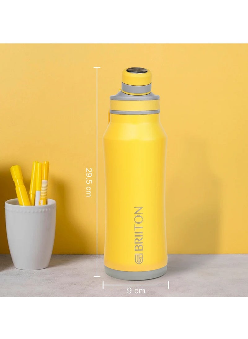 Infinity-S 1000ml Yellow Bottle | Copper Coated Vacuum Insulation | Stainless Steel | Powder Coated | Secure Grip | Leakproof Flask | Hot & Cold Thermos | Aqua Hydra | Suitable for Men, Women