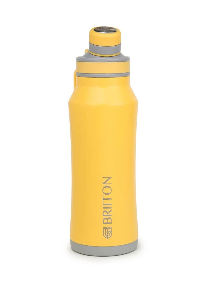 Infinity-S 1000ml Yellow Bottle | Copper Coated Vacuum Insulation | Stainless Steel | Powder Coated | Secure Grip | Leakproof Flask | Hot & Cold Thermos | Aqua Hydra | Suitable for Men, Women