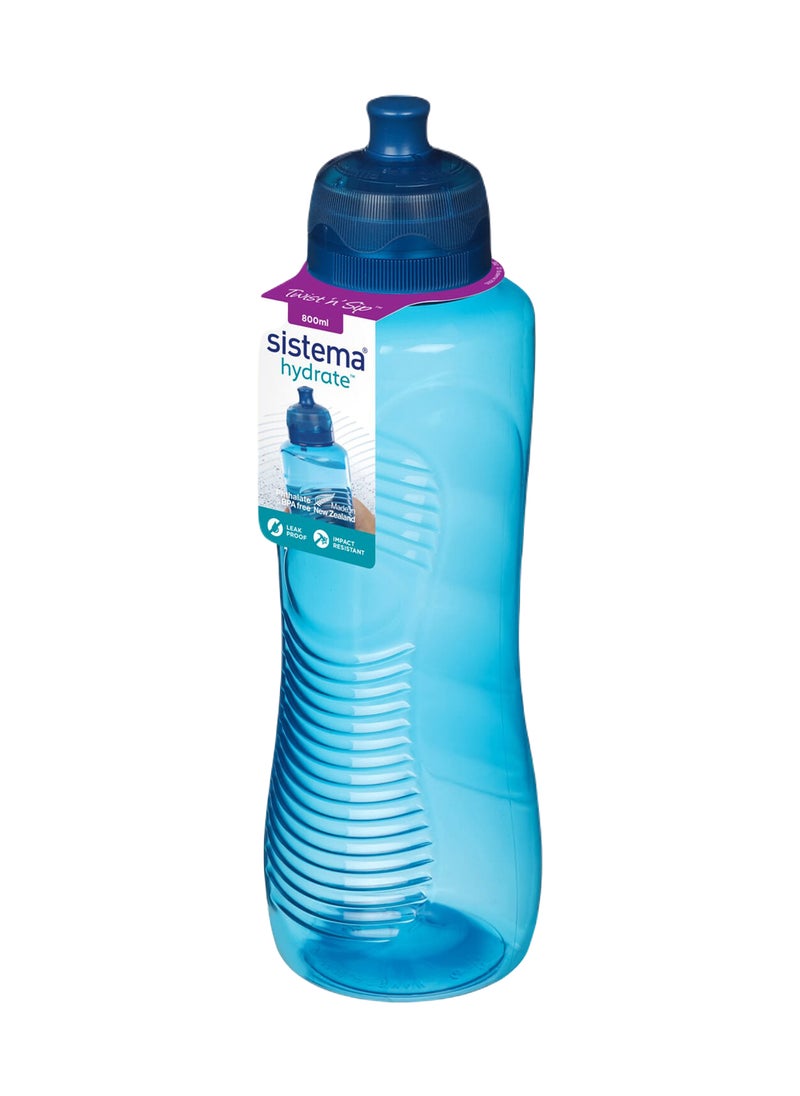 Sistema 800ml Gripper Bottle (Blue): Leakproof & BPA-Free- Large Capacity, Perfect for On-the-Go - Easy Grip & Portable , Made In New Zealand