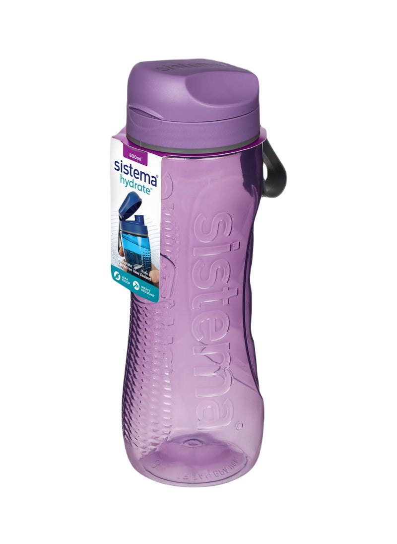 Sistema 800ml Tritan Active Bottle (Purple): Leakproof & Durable - Perfect for On-the-Go - BPA-Free & Reusable  , Made In New Zealand