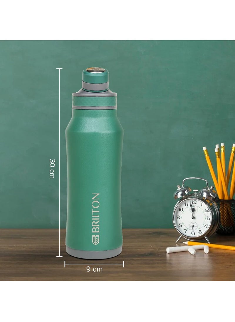 Infinity-S 1000ml Green Bottle | Copper Coated Vacuum Insulation | Stainless Steel | Powder Coated | Secure Grip | Leakproof Flask | Hot & Cold Thermos | Aqua Hydra | Suitable for Men, Women