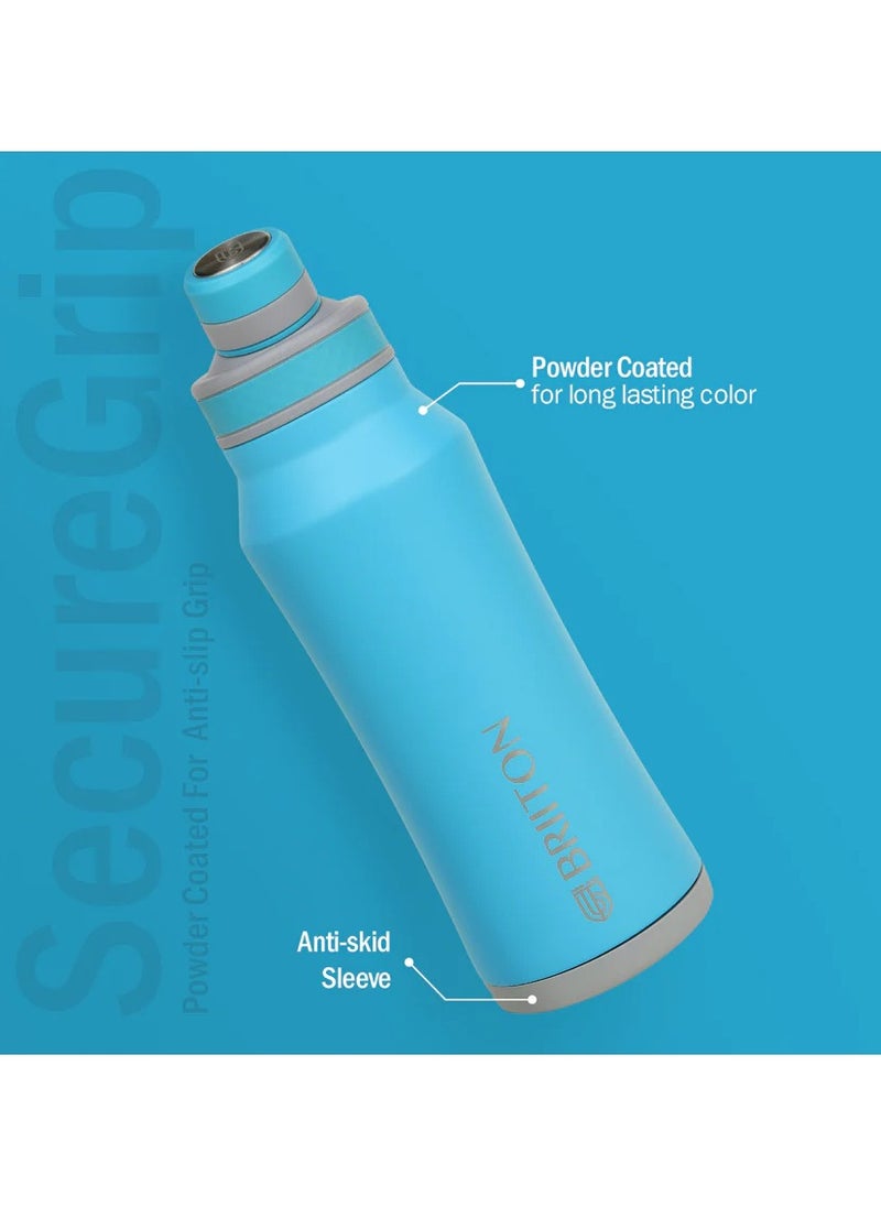 Infinity-S 1000ml Sky Blue Bottle | Copper Coated Vacuum Insulation | Stainless Steel | Powder Coated | Secure Grip | Leakproof Flask | Hot & Cold Thermos | Aqua Hydra | Suitable for Men, Women