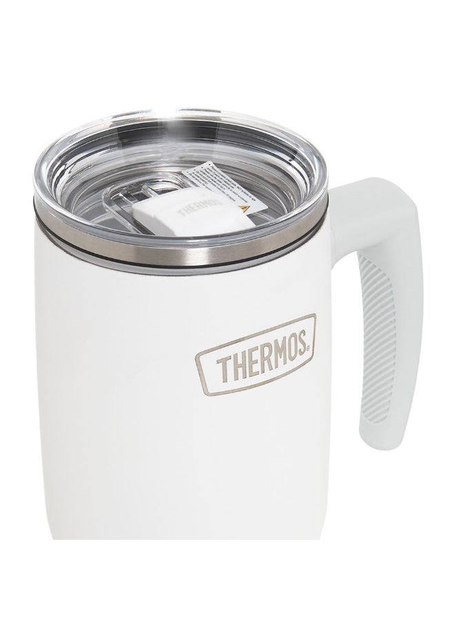 Thermos Stainless Steel Vacuum Mug With Straw, White - 1.1L