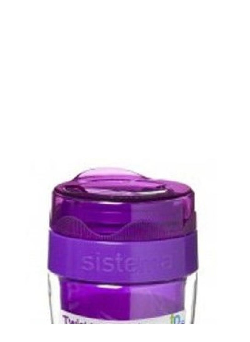 Sistema Twist N Sip Coffee TO GO Multipurpose 490ML Bottle, with insulated Chamber. Its food safe & durable plastic material. Dishwasher, Fridge safe and BPA Free, Purple , Made In New Zealand