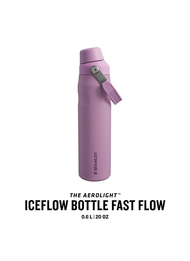 The Aerolight IceFlow Water Bottle Fast Flow 0.6L - Keeps 10 Hours Cold - Lightweight Insulated Water Bottles - Dishwasher Safe - Leakproof and Fast Flow Lid - BPA Free - Lilac