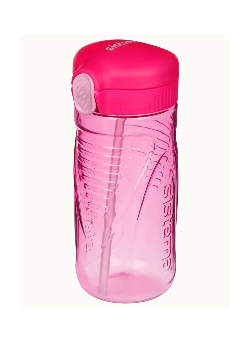 Sistema 520ml Tritan Bottle (Pink): Lightweight & Compact (Ideal for On-the-Go) BPA-Free & Leakproof , Made In New Zealand