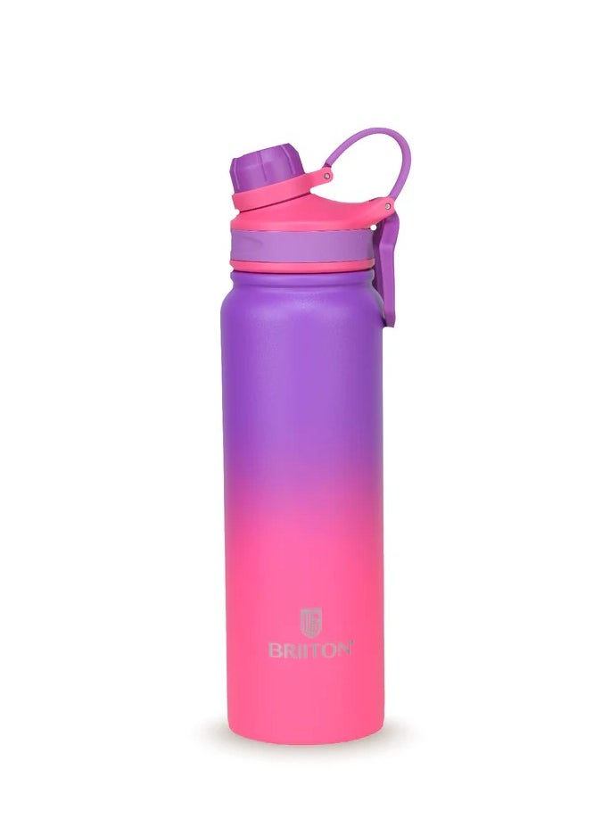 Galaxy 800ml Two Tone Purple Stainless Steel Water Bottle | Copper Coated Vacuum Insulation | Powder Coated | Secure Grip | Leakproof Easy Pour Cap | Hot & Cold Thermos | Aqua Hydro