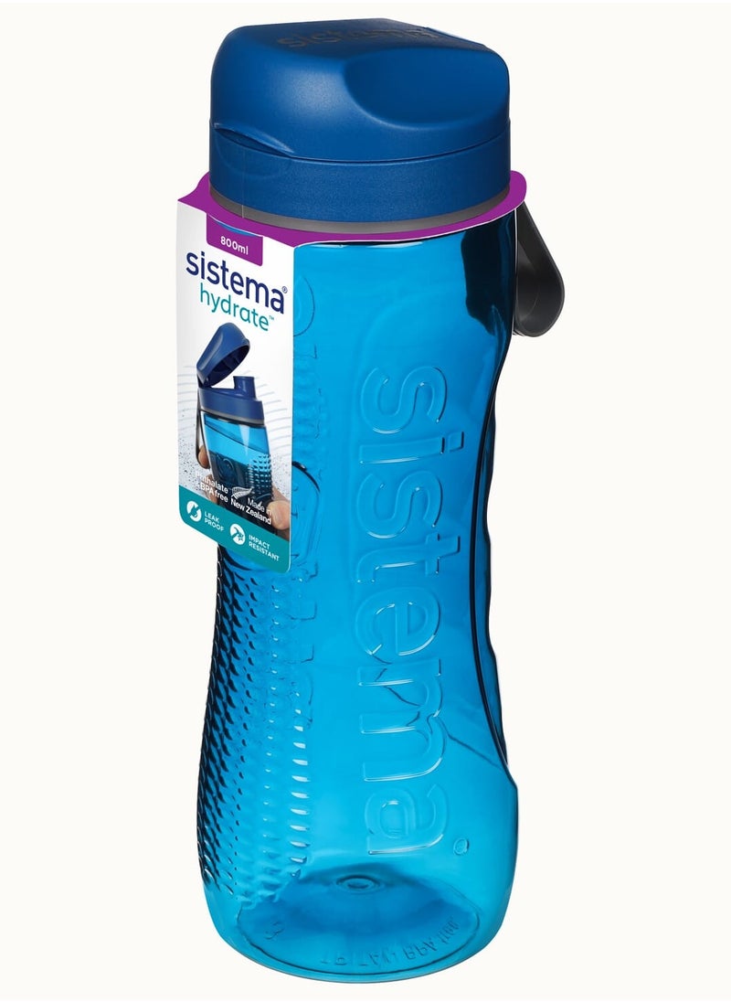 Sistema 800ml Tritan Active Bottle (Blue): Leakproof & Durable - Perfect for On-the-Go - BPA-Free & Reusable  , Made In New Zealand