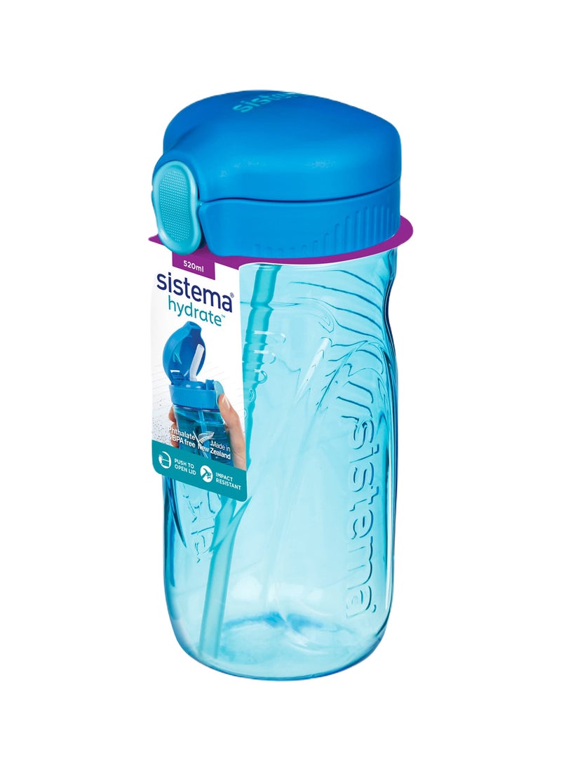 Sistema 520ml Tritan Bottle (Blue): Lightweight & Compact (Ideal for On-the-Go) BPA-Free & Leakproof , Made In New Zealand