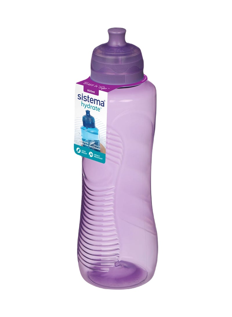 Sistema 800ml Gripper Bottle (Purple): Leakproof & BPA-Free- Large Capacity, Perfect for On-the-Go - Easy Grip & Portable , Made In New Zealand