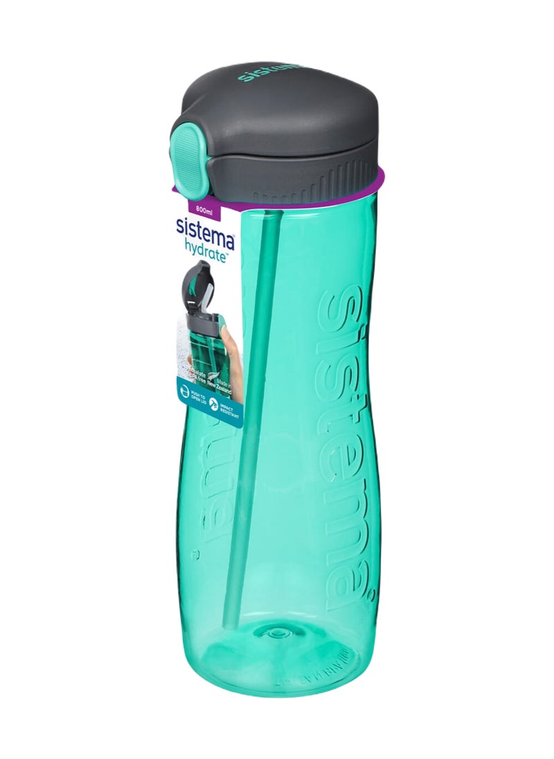 Sistema 800ml Tritan Bottle (Green): Lightweight & Compact (Ideal for On-the-Go) BPA-Free & Leakproof , Made In New Zealand