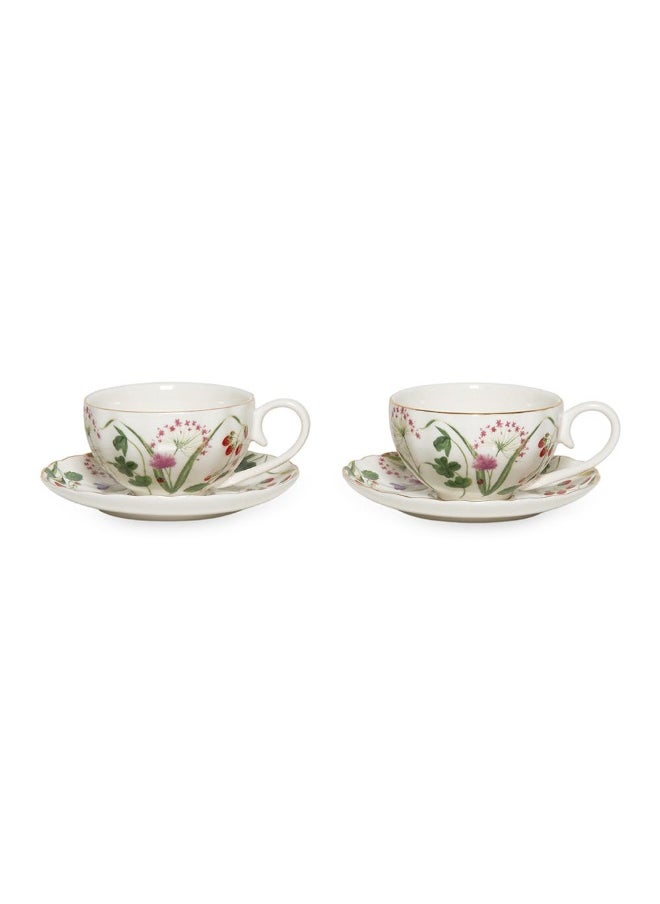 Plein 2- Pieces Cup And Saucer Set, Multicolour - 100Ml