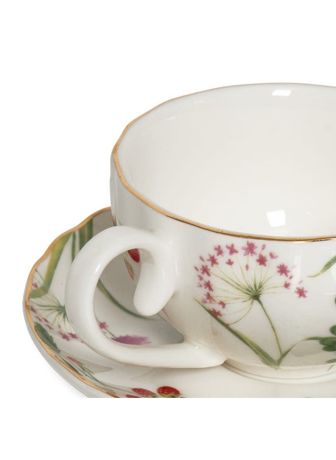 Plein 2- Pieces Cup And Saucer Set, Multicolour - 100Ml