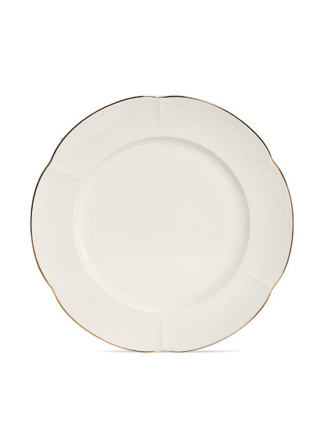 Bella Round Platter, Off-White And Gold - 30 Cm