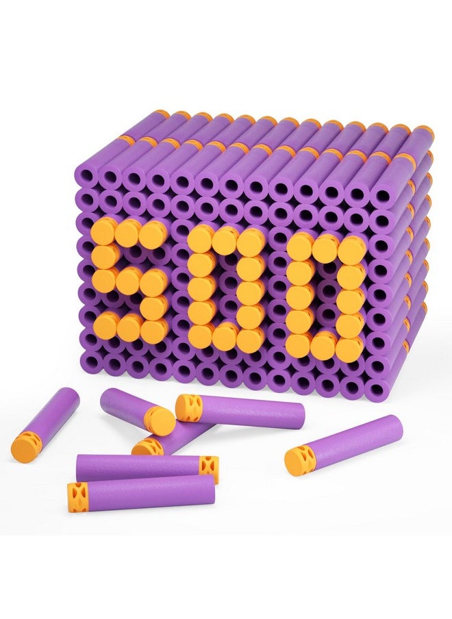 500 Pcs Waffles Darts Refill Pack Foam Bullet Compatible For Nerf N-Strike Series Blaster (Purple)