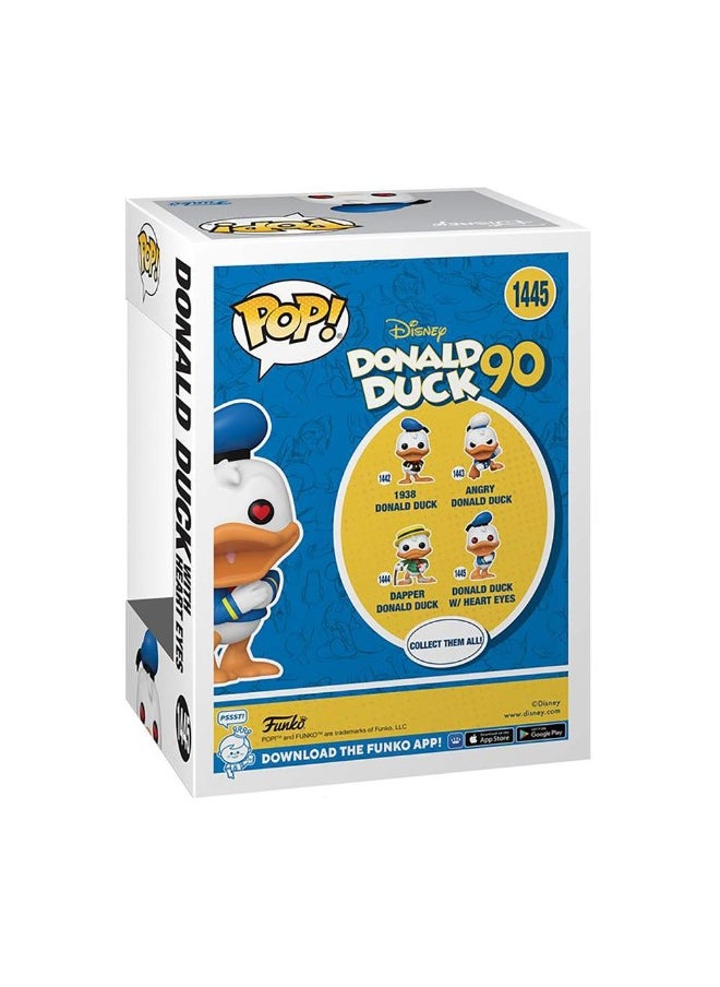 Pop Disney Donald Duck 90Th Anniversary 1938 Dapper Donald Duck With Heart Eyes Vinyl Figure