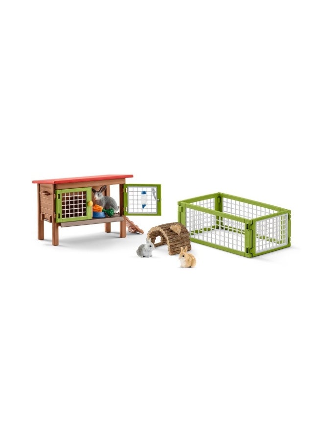 Rabbit Hutch with Enclosure Set