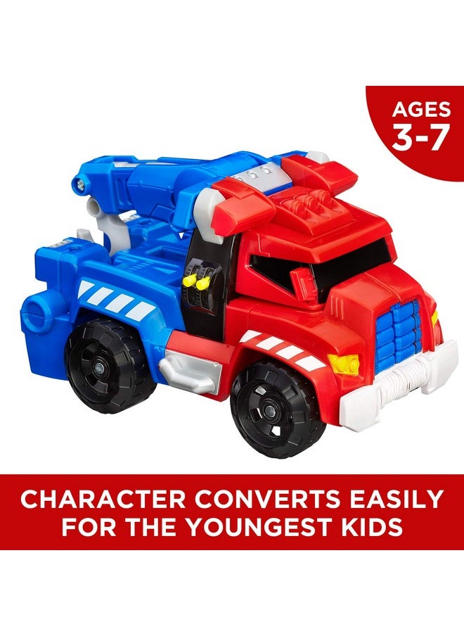 Playskool Heroes Rescue Bots Optimus Prime, 4.5-Inch Action Figure, Kids Converting Robot Toy, Christmas Stocking Stuffers, Ages 3+