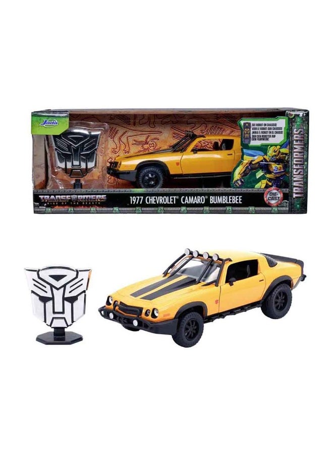 Rise Of The Beasts Die-Cast 1977 Chevy Camaro T7 Bumblebee Car (1:24)