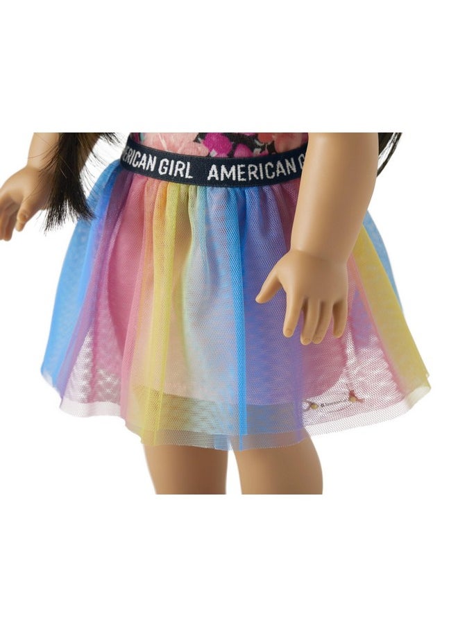 Truly Me 18-Inch Doll Accessories Rainbow Skirt, Pink Headband, And Heart-Shaped Sunglasses, For Ages 6+