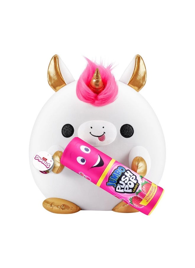 Snackles Unicorn Holding Jumbo Push Pop Candy Plush Toy (35 cm)