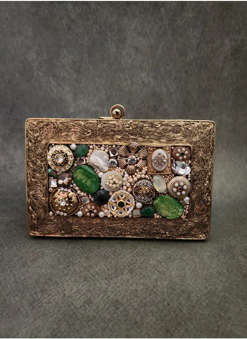 Stone And Kundan Mosaic Bag