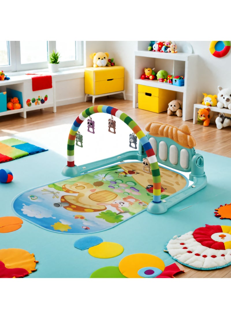 Baby Gym Play Mats Baby Toys Tummy Time Mat Toys Musical Activity Center for Newborn Infant Toys Piano Baby Play Mat Music 3-12 Months