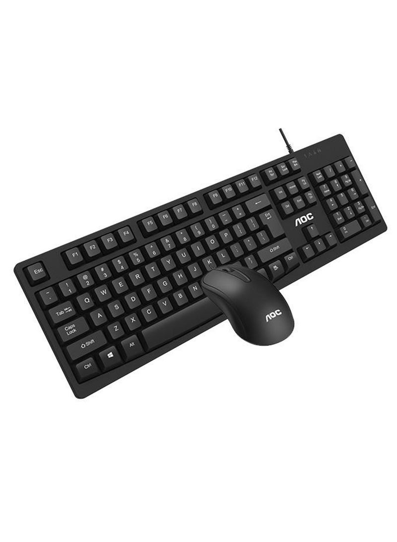 KM150 Wired Keyboard and Mouse for Home and Office - Black