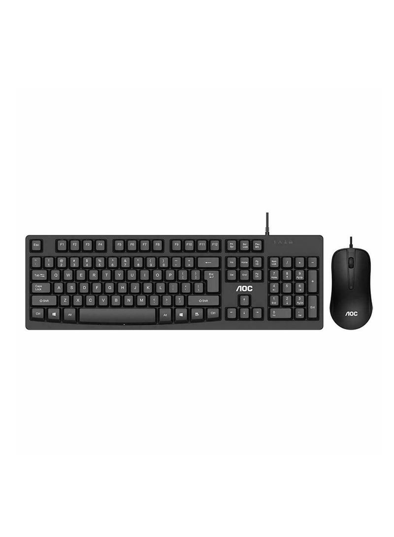 KM150 Wired Keyboard and Mouse for Home and Office - Black