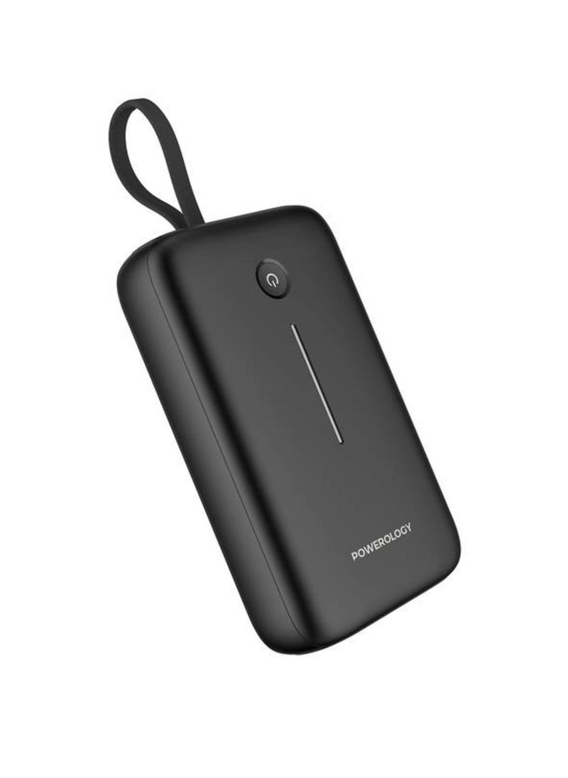 20000mAh Power Bank with Detachable USB-C Wire, 30W Power Delivery, 3-Device Charging, Long Time Standby, Universal Phone Compatibility, Built-in Safeguards - Black