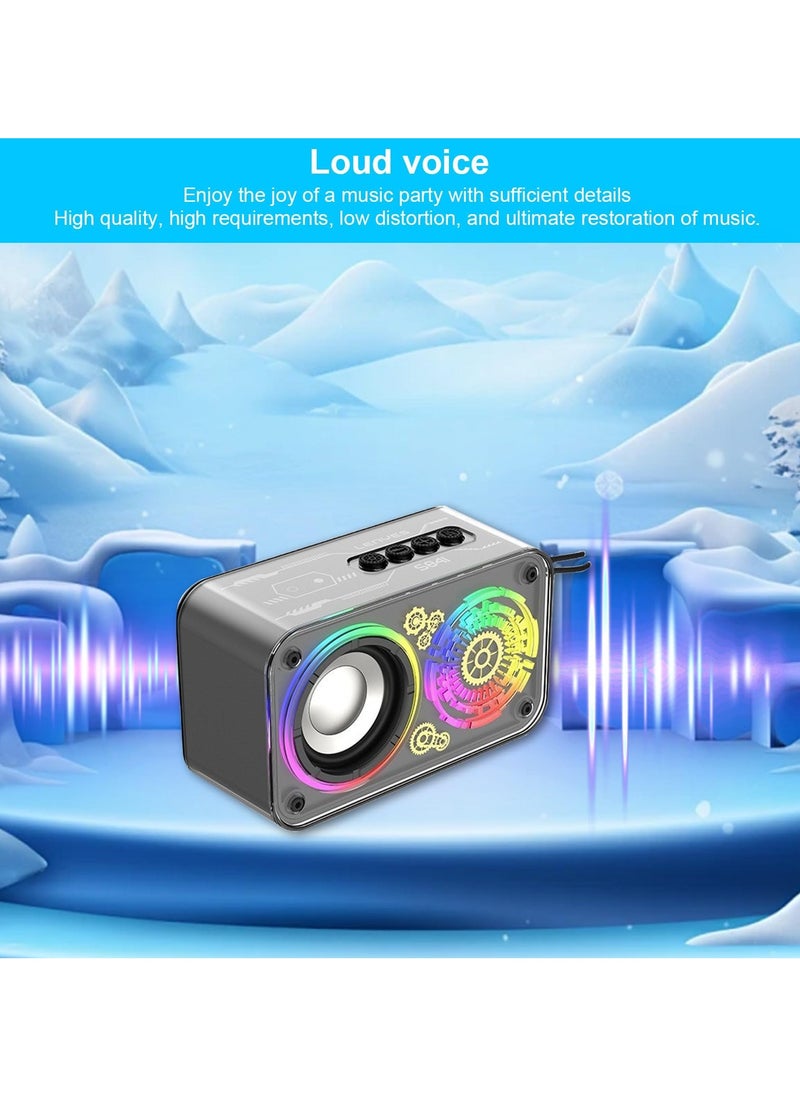 Portable Bluetooth Speaker, Outdoor Compact Wireless Portable Big Speakers with Subwoofer, Wireless Bluetooth Speaker Cool Glittering Bluetooth Speaker Stylish Gift, for Gifts Home Party