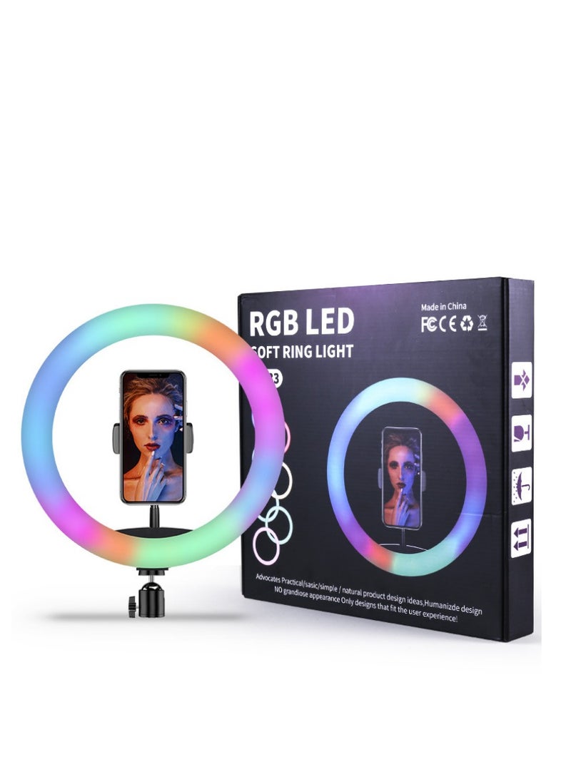 33-LED RGB Ring Light for TikTok and Vlogging – Colorful Photography Lighting