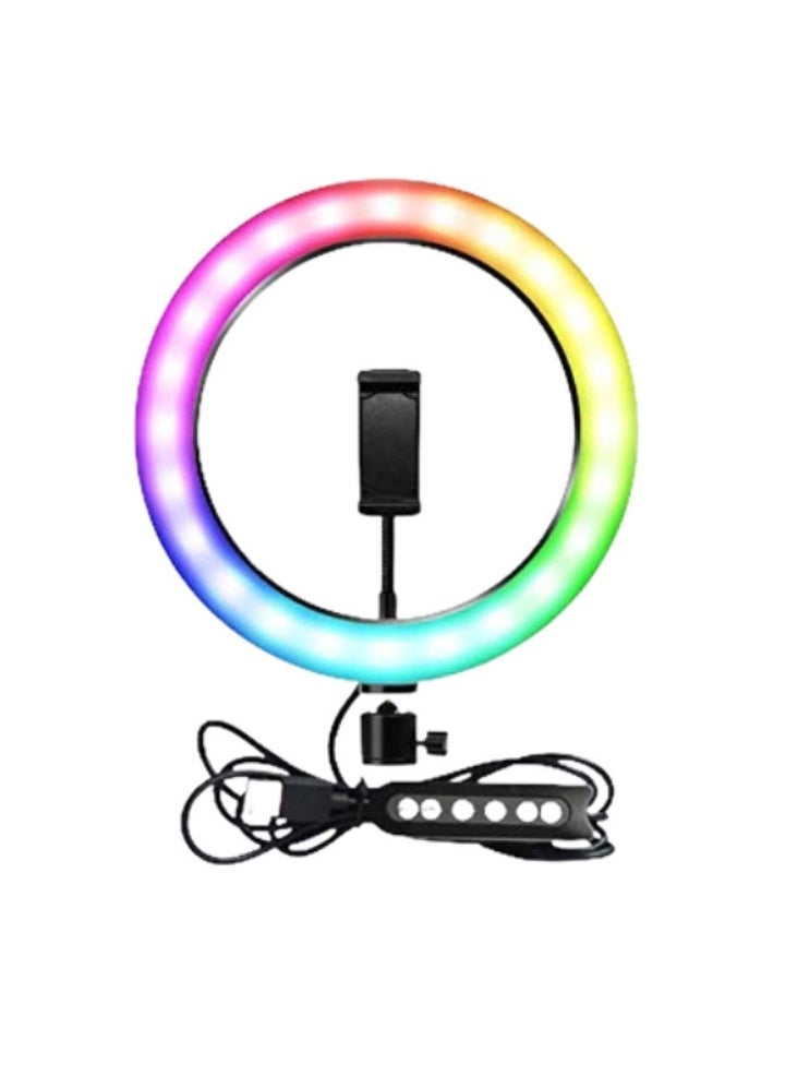 33-LED RGB Ring Light for TikTok and Vlogging – Colorful Photography Lighting