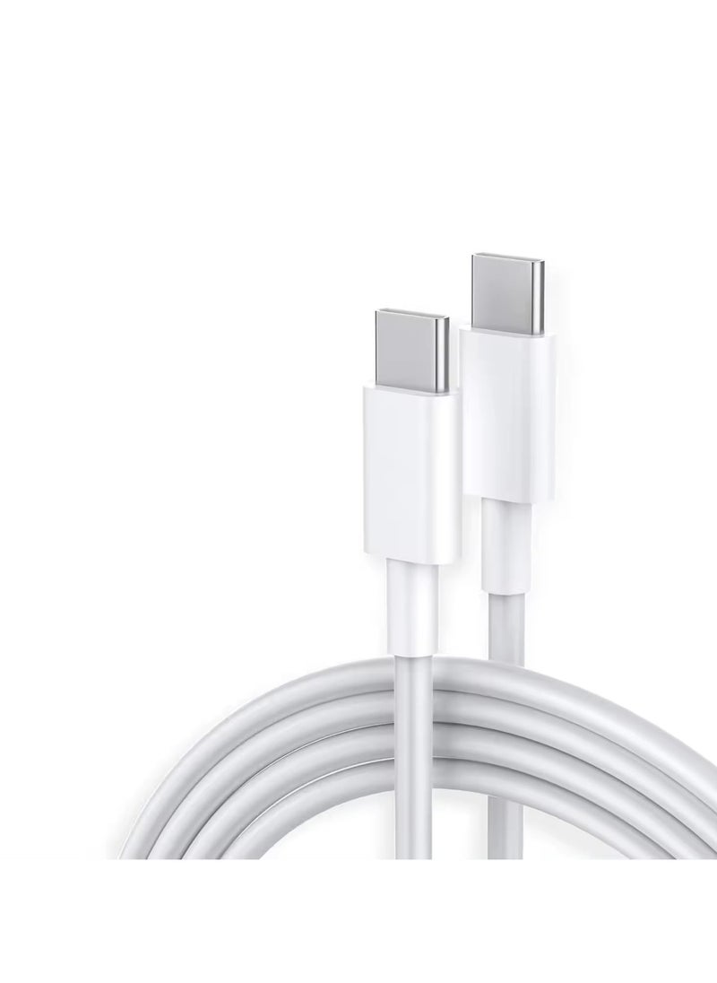 Power Flow USB C Cable 60W, USB-C to USB-C Cable 2 meter, USB C Charger Cable for iPhone 15, Mac Book Pro 2020, iPad Pro 2020, Switch, Samsung Galaxy S20 Plus S9 S8 Plus, Pixel, Laptops and lot more