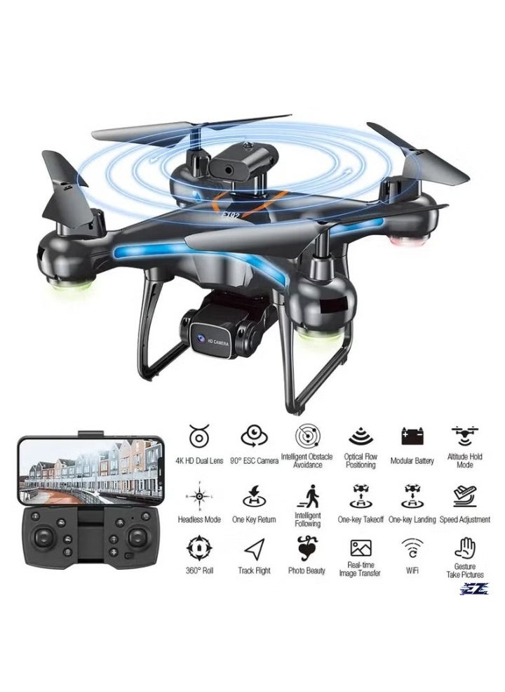 F192 Drone with HD Camera – 90° Remote ESC Camera, Optical Flow Positioning, Handless Mode, Altitude Mode, 360° Flip, WiFi Connectivity, One Key Return, Obstacle Avoidance, LED Lights – Mini Multifunctional Drone