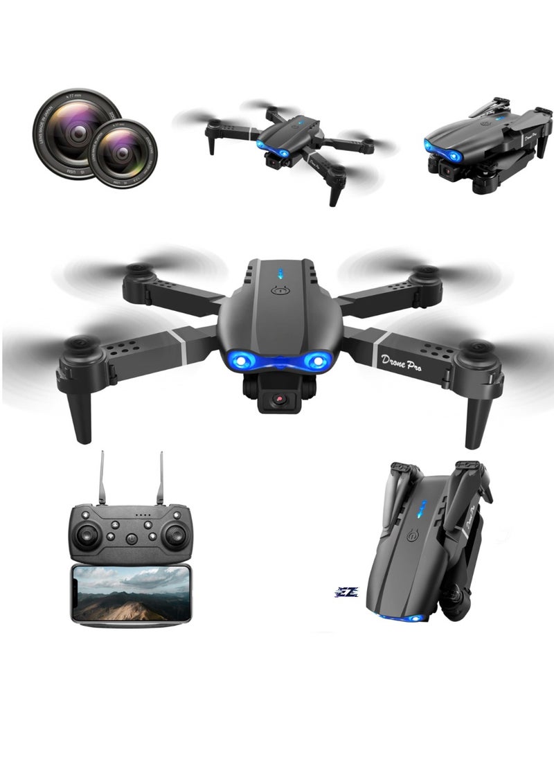 E99 Pro Professional Entry-Level Drone, Dual Camera FPV WiFi, High Altitude Hovering, Outdoor Party Overhead Shot, Beginner Gift, Black