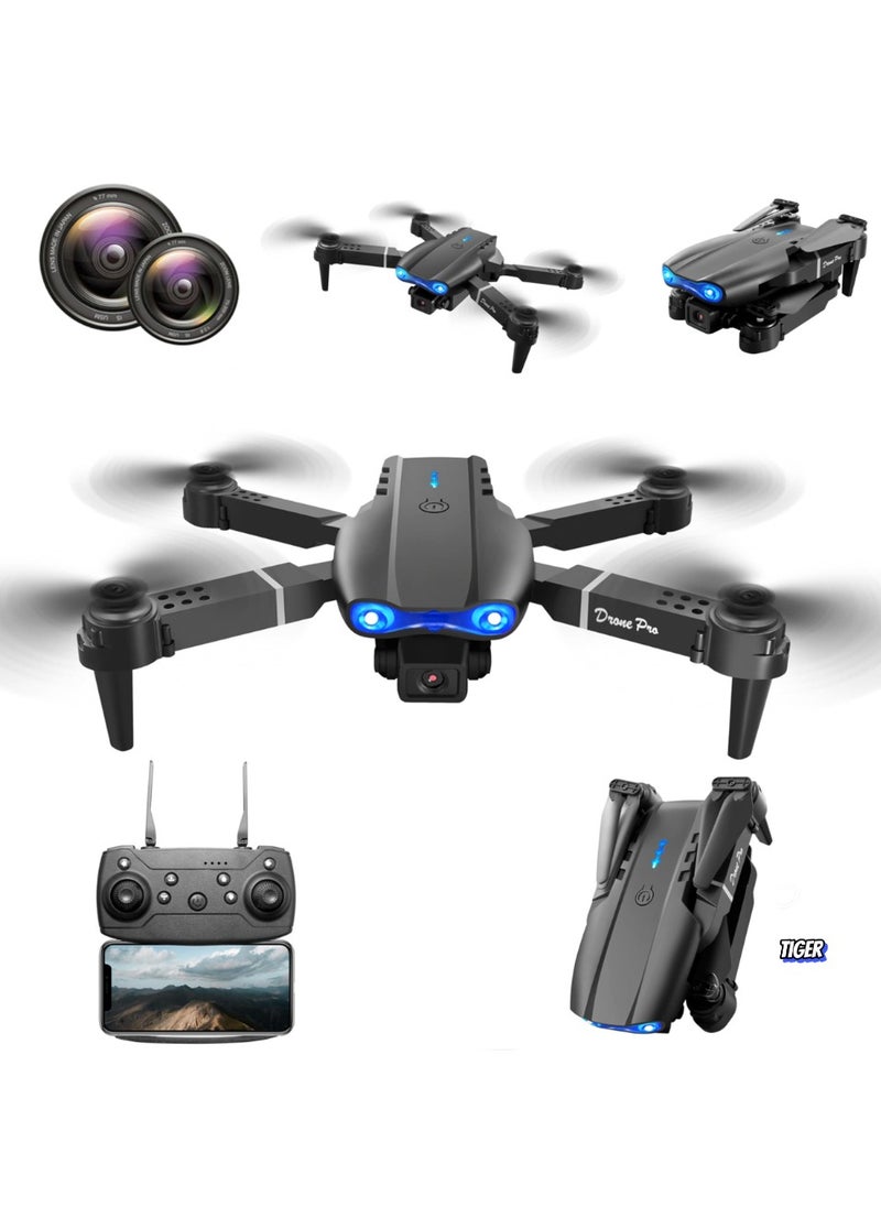 E99 Pro Professional Entry-Level Drone – Dual Camera FPV WiFi, High Altitude Hovering, Outdoor Party Overhead Shots, Beginner-Friendly, Black