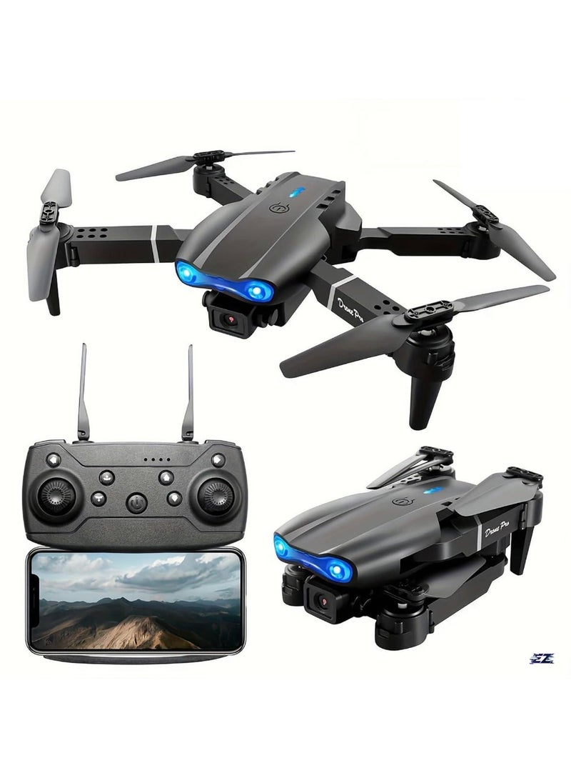 E99 Drone with Camera, Foldable RC Quadcopter Drone, Remote Control Drone Toys for Beginners, Men’s Gifts, Indoor and Outdoor Affordable UAV, Christmas, Halloween, Thanksgiving Gift